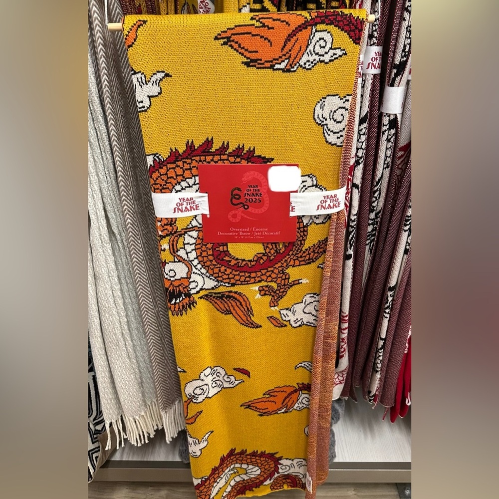 2025 Year of the Snake Throw/ Blanket Yellow/Red